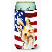 "Caroline's Treasures Yorkie Yorkshire Terrier Patriotic Decorative Can Hugger, Tall Boy, Multicolor"