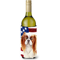 "Caroline's Treasures Cavalier Spaniel Patriotic Decorative Bottle Hugger, 750ml, Multicolor"
