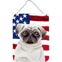"Caroline's Treasures Pug Patriotic Metal Print, 16"" x 12"", Multicolor"