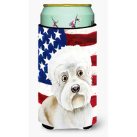 "Caroline's Treasures Dandie Dinmont Patriotic Decorative Can Hugger, Tall Boy, Multicolor"