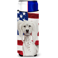 "Caroline's Treasures Chinese Crested Patriotic Decorative Can Hugger, Slim, Multicolor"
