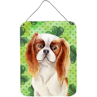"Caroline's Treasures Cavalier Spaniel Shamrocks Metal Print, 16"" x 12"", Multicolor"