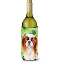 "Caroline's Treasures Cavalier Spaniel Shamrocks Decorative Bottle Hugger, 750ml, Multicolor"