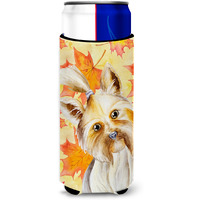 "Caroline's Treasures Yorkie Yorkshire Terrier Fall Decorative Can Hugger, Slim, Multicolor"