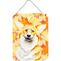 "Caroline's Treasures Corgi Fall Metal Print, 16"" x 12"", Multicolor"