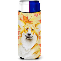 "Caroline's Treasures Corgi Fall Decorative Can Hugger, Slim, Multicolor"