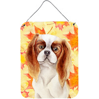 "Caroline's Treasures Cavalier Spaniel Fall Metal Print, 16"" x 12"", Multicolor"