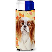 "Caroline's Treasures Cavalier Spaniel Fall Decorative Can Hugger, Slim, Multicolor"