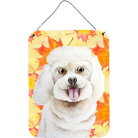 "Caroline's Treasures Bichon Frise Fall Metal Print, 16"" x 12"", Multicolor"