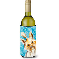 "Caroline's Treasures Yorkie Yorkshire Terrier Winter Decorative Bottle Hugger, 750ml, Multicolor"
