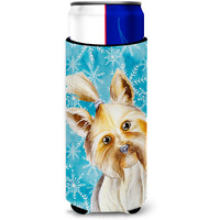 "Caroline's Treasures Yorkie Yorkshire Terrier Winter Decorative Can Hugger, Slim, Multicolor"