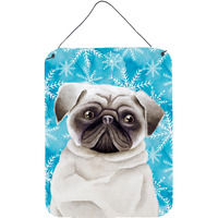 "Caroline's Treasures Pug Winter Metal Print, 16"" x 12"", Multicolor"