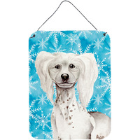 "Caroline's Treasures Chinese Crested Winter Metal Print, 16"" x 12"", Multicolor"