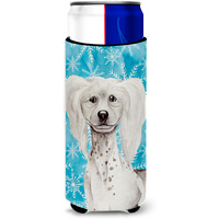 "Caroline's Treasures Chinese Crested Winter Decorative Can Hugger, Slim, Multicolor"