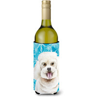 "Caroline's Treasures Bichon Frise Winter Decorative Bottle Hugger, 750ml, Multicolor"