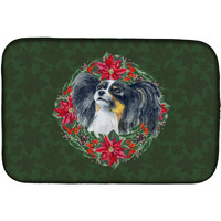 "Caroline's Treasures Papillion Poinsettia Dish Drying Mat, 14"" x 21"", Christmas Wreath"