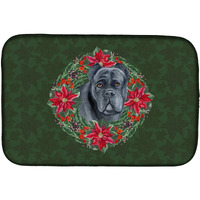 "Caroline's Treasures Cane Corso Poinsetta Dish Drying Mat, 14"" x 21"", Christmas Wreath"