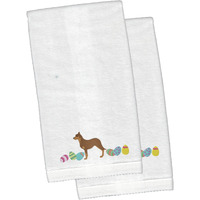 "Caroline's Treasures Australian Kelpie Easter Emboidered Hand Towels, 26hx16w, Multicolor"