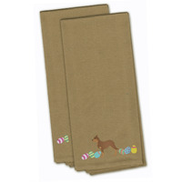 Caroline's Treasures CK1600TNTWE Australian Kelpie Easter Tan Embroidered Kitchen Towel Set of 2