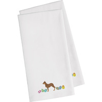 Caroline's Treasures CK1600WHTWE Australian Kelpie Easter White Embroidered Kitchen Towel Set of 2