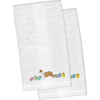 "Caroline's Treasures Australian Shepherd Easter Emboidered Hand Towels, 26hx16w, Multicolor"