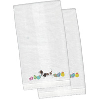 "Caroline's Treasures Basset Hound Easter Emboidered Hand Towels, 26hx16w, Multicolor"