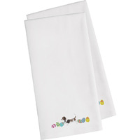 Caroline's Treasures CK1603WHTWE Basset Hound Easter White Embroidered Kitchen Towel Set of 2
