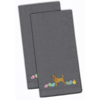 Caroline's Treasures CK1612GYTWE Bloodhound Easter Gray Embroidered Kitchen Towel Set of 2