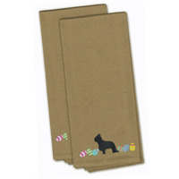 Caroline's Treasures CK1616TNTWE Briard Easter Tan Embroidered Kitchen Towel Set of 2
