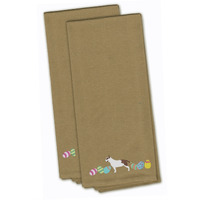 Caroline's Treasures CK1618TNTWE Bull Terrier Easter Tan Embroidered Kitchen Towel Set of 2