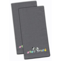 Caroline's Treasures CK1620GYTWE Grey Caucasian Shepherd Easter Gray Embroidered Kitchen Towel Set of 2
