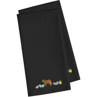 Caroline's Treasures CK1621BKTWE Brown Caucasian Shepherd Easter Black Embroidered Kitchen Towel Set of 2