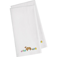 Caroline's Treasures CK1628WHTWE Collie Easter White Embroidered Kitchen Towel Set of 2