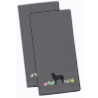 Caroline's Treasures CK1630GYTWE Croatian Sheepdog Easter Gray Embroidered Kitchen Towel Set of 2