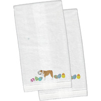 "Caroline's Treasures English Bulldog Easter Emboidered Hand Towels, 26hx16w, Multicolor"