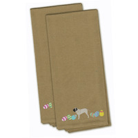 Caroline's Treasures CK1638TNTWE English Mastiff Easter Tan Embroidered Kitchen Towel Set of 2