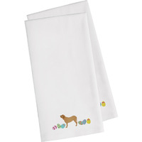 Caroline's Treasures CK1641WHTWE Fila Brasileiro Easter White Embroidered Kitchen Towel Set of 2