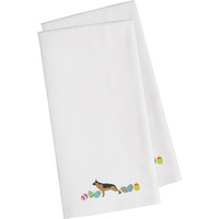 Caroline's Treasures CK1644WHTWE German Shepherd Easter White Embroidered Kitchen Towel Set of 2
