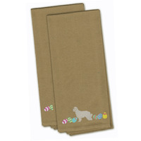 Caroline's Treasures CK1650TNTWE Great Pyrenees Easter Tan Embroidered Kitchen Towel Set of 2