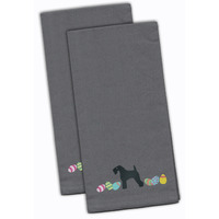 Caroline's Treasures CK1659GYTWE Kerry Blue Terrier Easter Gray Embroidered Kitchen Towel Set of 2