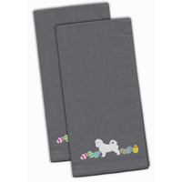 Caroline's Treasures CK1663GYTWE Maltese Easter Gray Embroidered Kitchen Towel Set of 2