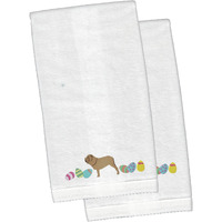 "Caroline's Treasures Neopolitan Mastiff Easter Emboidered Hand Towels, 26hx16w, Multicolor"