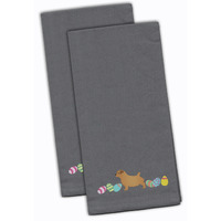 Caroline's Treasures CK1666GYTWE Norfolk Terrier Easter Gray Embroidered Kitchen Towel Set of 2
