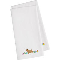 Caroline's Treasures CK1666WHTWE Norfolk Terrier Easter White Embroidered Kitchen Towel Set of 2