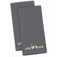 Caroline's Treasures CK1669GYTWE Polish Lowland Sheepdog Easter Gray Embroidered Kitchen Towel Set of 2