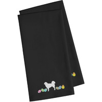 Caroline's Treasures CK1670BKTWE Polish Tatra Sheepdog Easter Black Embroidered Kitchen Towel Set of 2