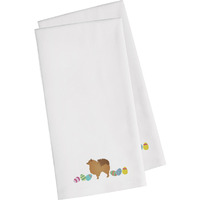 Caroline's Treasures CK1672WHTWE Pomeranian Easter White Embroidered Kitchen Towel Set of 2