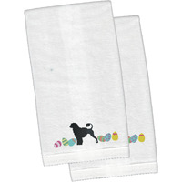 "Caroline's Treasures Portuguese Water Dog Easter Emboidered Hand Towels, 26hx16w, Multicolor"