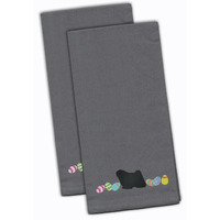 Caroline's Treasures CK1676GYTWE Puli Easter Gray Embroidered Kitchen Towel Set of 2