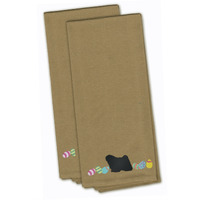 Caroline's Treasures CK1676TNTWE Puli Easter Tan Embroidered Kitchen Towel Set of 2